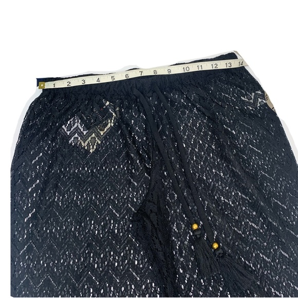 Black Crochet Festival Swim Cover-up Pants - Picture 9 of 12